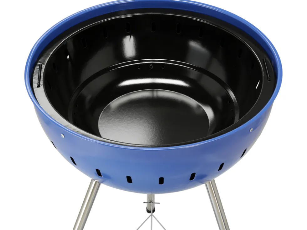 GRILL WĘGLOWY OKRĄGŁY 54CM NIEBIESKI