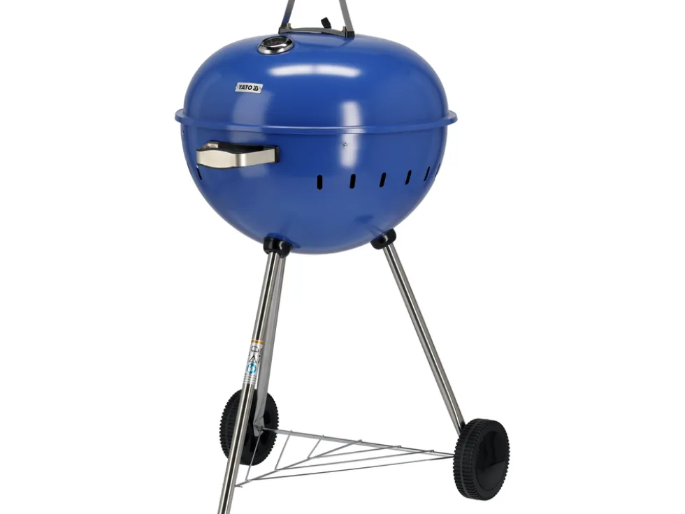 GRILL WĘGLOWY OKRĄGŁY 54CM NIEBIESKI