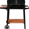 GRILL WĘGLOWY Z PÓŁKĄ BOCZNĄ, RUSZT 48X26.5CM