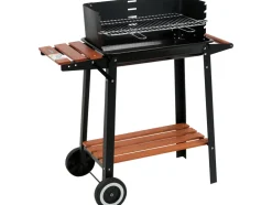 GRILL WĘGLOWY Z PÓŁKĄ BOCZNĄ, RUSZT 48X26.5CM