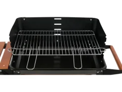 GRILL WĘGLOWY Z PÓŁKĄ BOCZNĄ, RUSZT 48X26.5CM