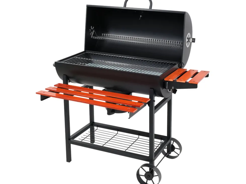 GRILL WĘGLOWY Z POKRYWĄ, RUSZT 71X34,5CM