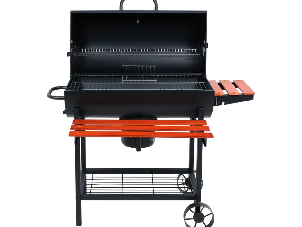 GRILL WĘGLOWY Z POKRYWĄ, RUSZT 71X34,5CM