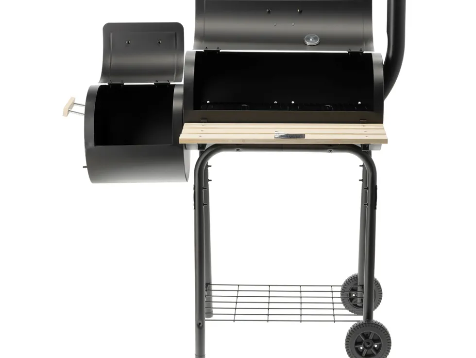 GRILL WĘGLOWY Z WĘDZARNIĄ, RUSZT 60X30CM