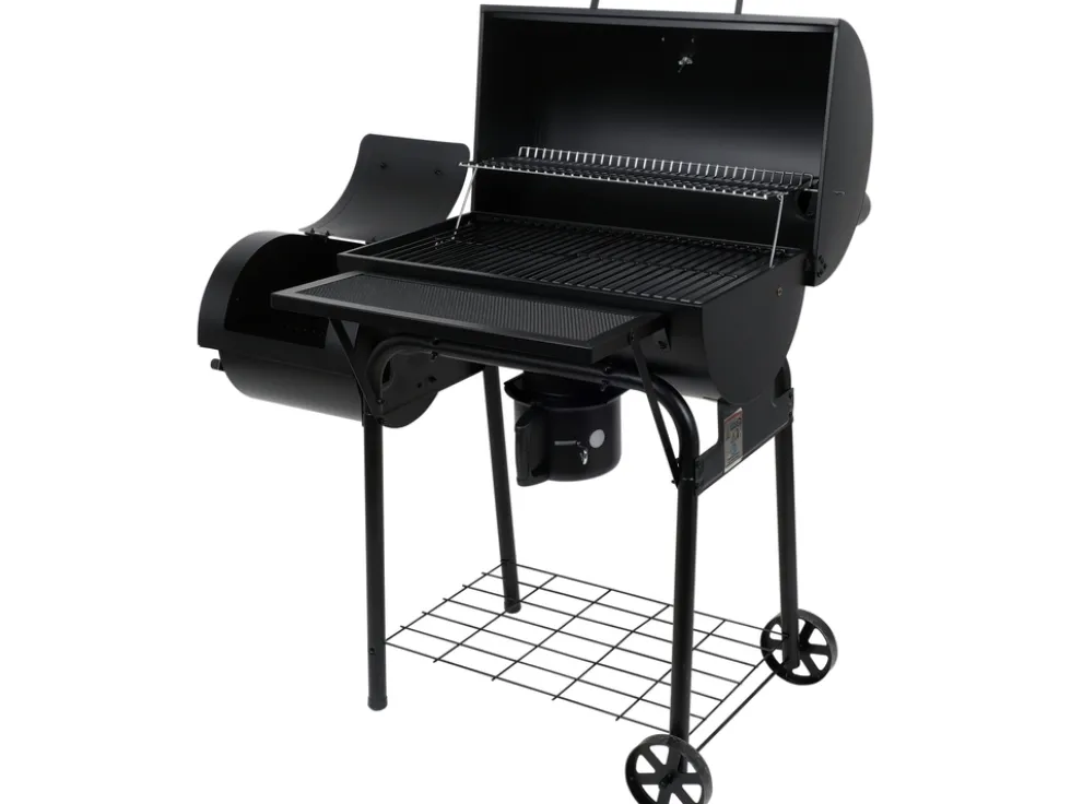 GRILL WĘGLOWY Z WĘDZARNIĄ XXL, RUSZT 64X37CM