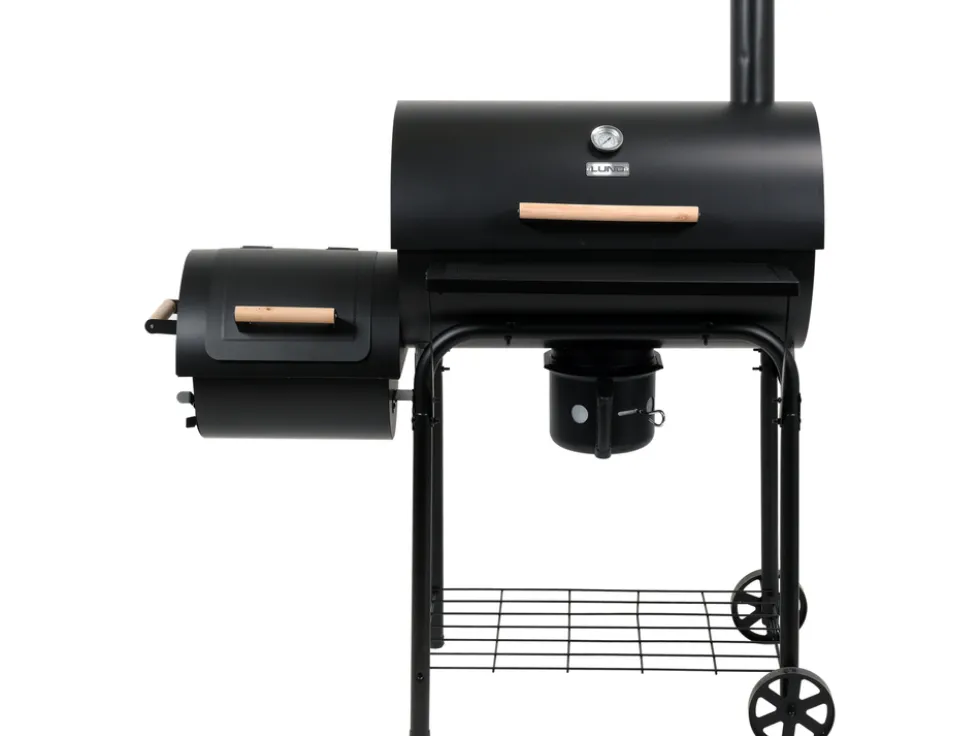 GRILL WĘGLOWY Z WĘDZARNIĄ XXL, RUSZT 64X37CM