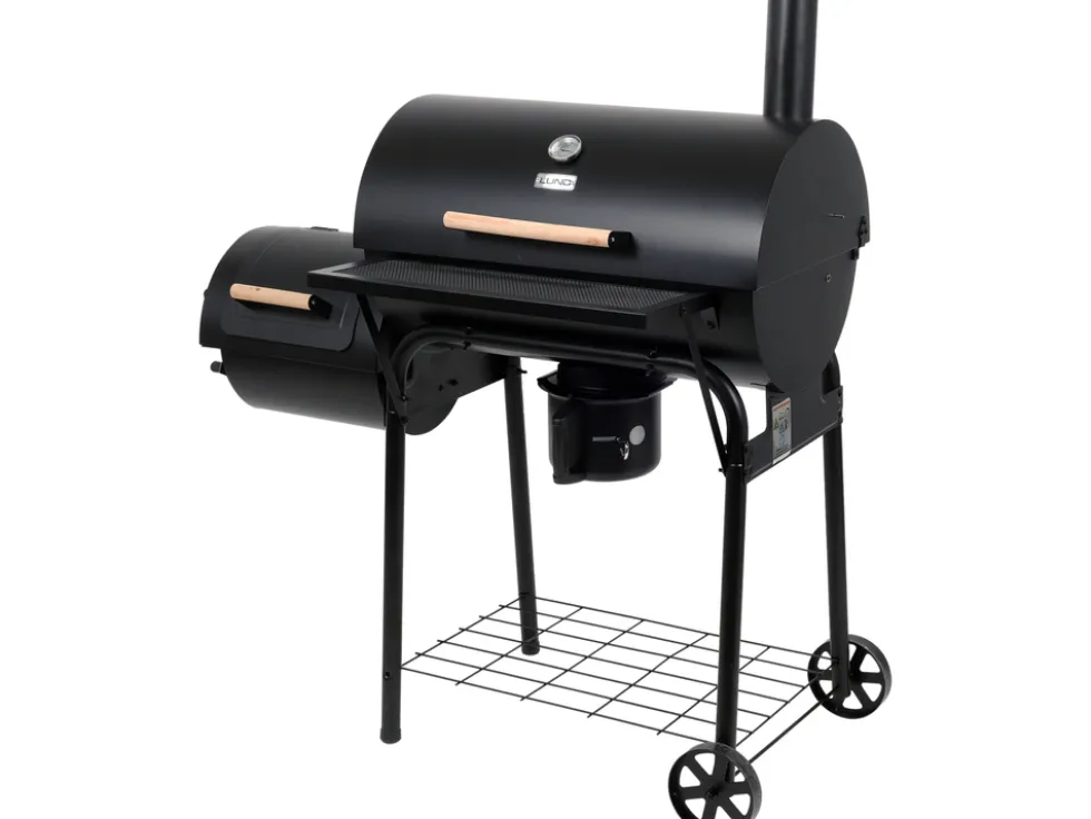 GRILL WĘGLOWY Z WĘDZARNIĄ XXL, RUSZT 64X37CM