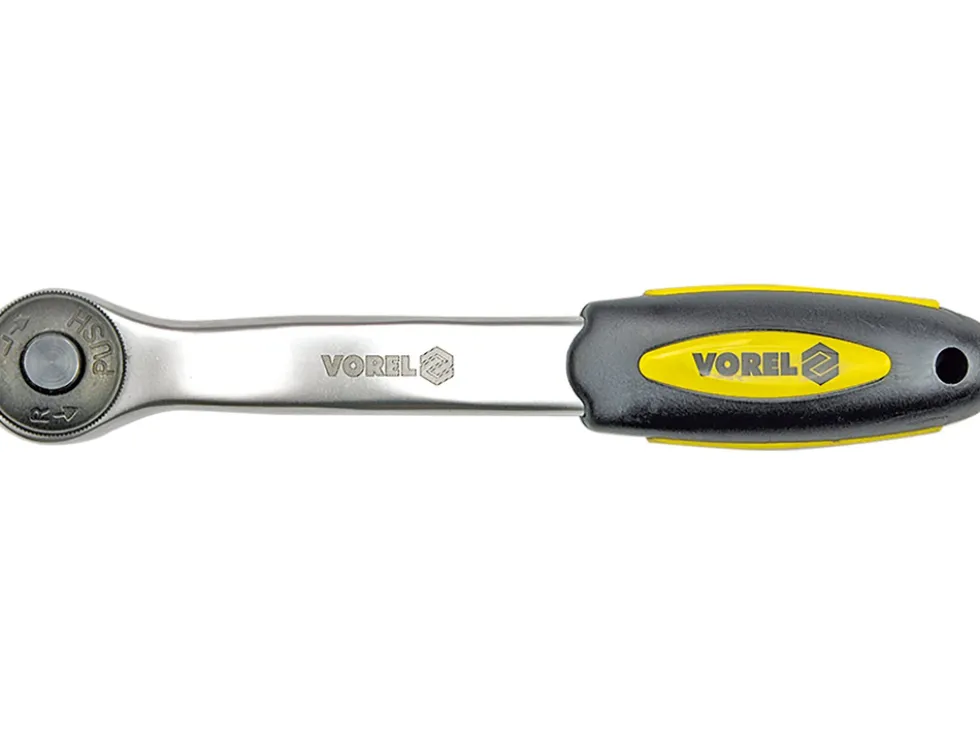 GRZECHOTKA 3/8'' CR-V, 72 ZĘBY, WYGIĘTA