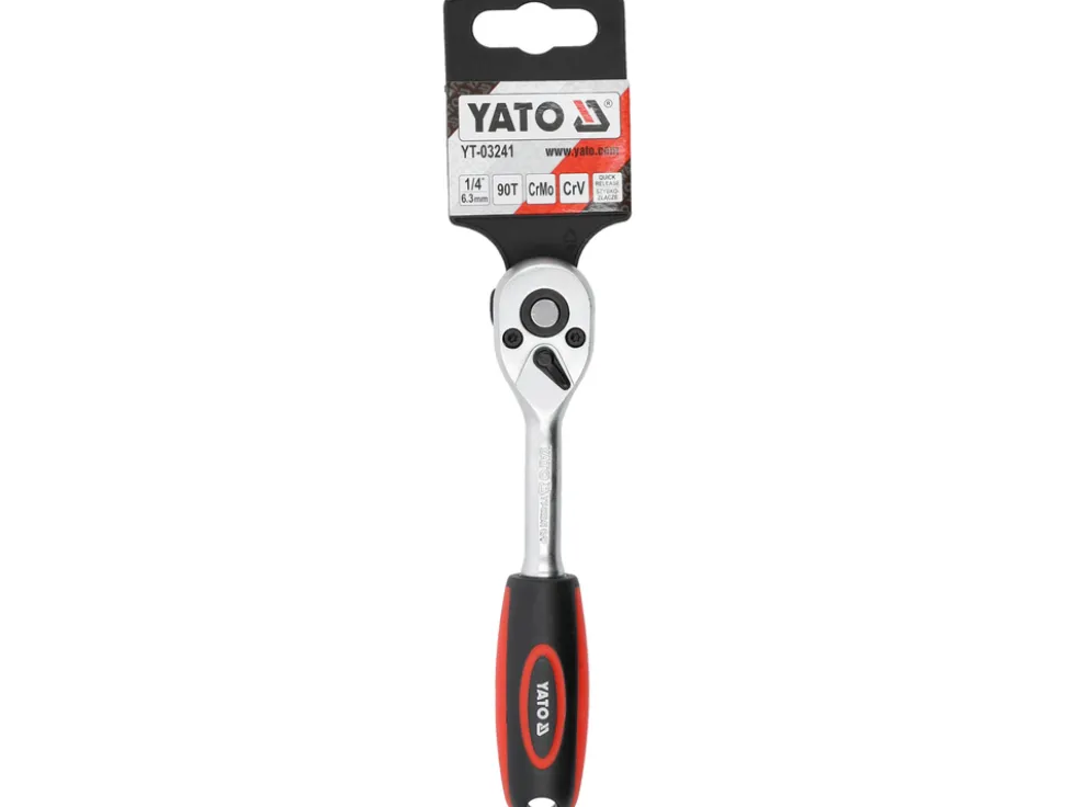 GRZECHOTKA PROSTA Z PŁASKĄ RĘKOJEŚCIĄ 1/4" 90T