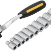GRZECHOTKA 1/4'' Z NASADKAMI 5-14 MM, CRV, ZESTAW 11 SZT.
