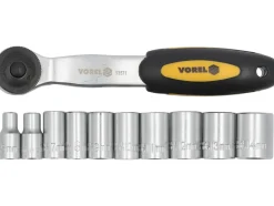 GRZECHOTKA 1/4'' Z NASADKAMI 5-14 MM, CRV, ZESTAW 11 SZT.