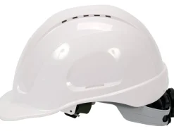 KASK OCHRONNY BIAŁY WYSOKI KOMFORT SZYBKA REGULACJA ABS