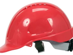 KASK OCHRONNY CZERWONY WYSOKI KOMFORT SZYBKA REGULACJA ABS