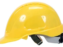 KASK OCHRONNY ŻÓŁTY WYSOKI KOMFORT SZYBKA REGULACJA ABS