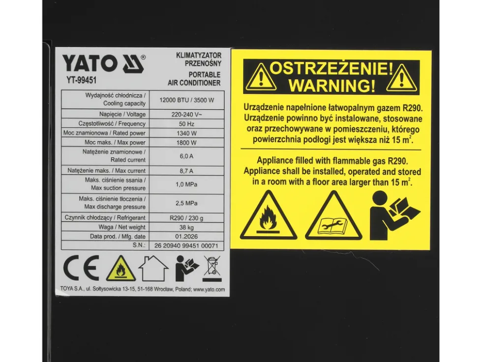 KLIMATYZATOR PUNKTOWY PRZENOŚNY 3,5KW
