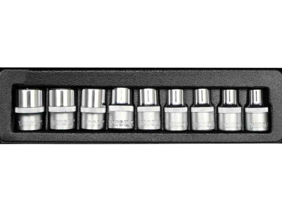 KLUCZE NASADOWE TORX, DUŻE E10-E24, ZESTAW 9 SZT.
