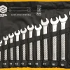 KLUCZE PŁASKO-OCZKOWE 6-22 MM, ZEST. 12 SZT. SATYNA, ETUI