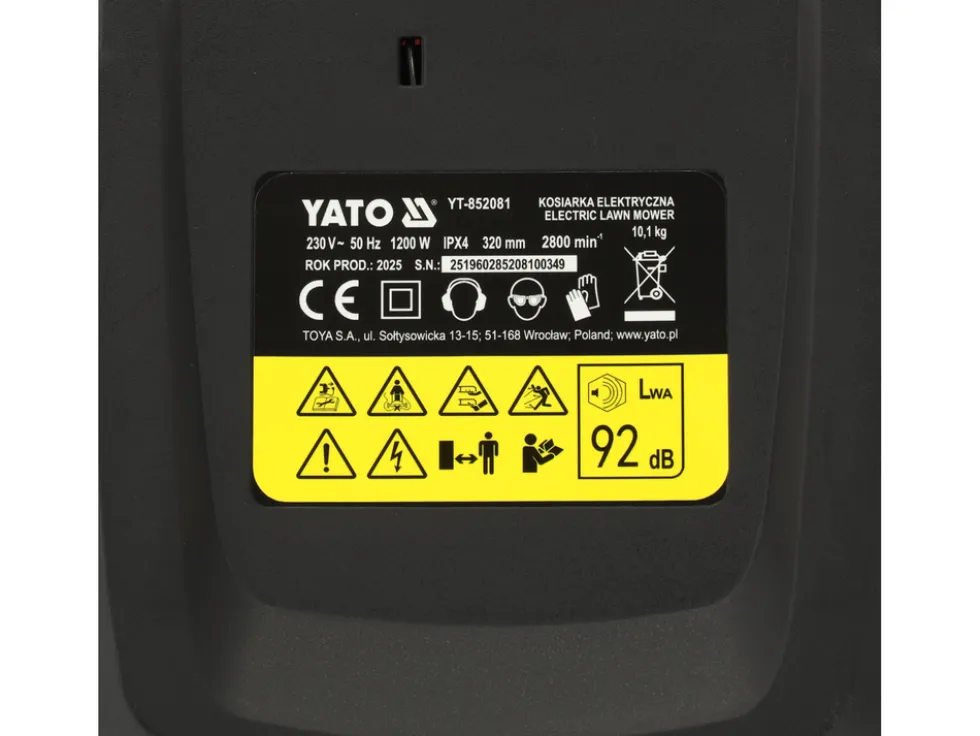 KOSIARKA ELEKTRYCZNA 1200W SILNIK INDUKCYJNY 320 MM