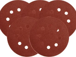 KRĄŻKI ŚCIERNE Z RZEPEM I OTWORAMI 125 MM P180 / 5 SZT.