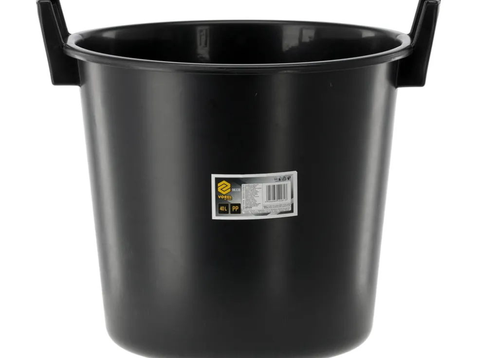 KUBEŁ, POJEMNIK PLASTIKOWY BUDOWLANO-OGRODOWY 40L Z UCHWYTAMI