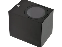 LAMPA ŚCIENNA ZEWNĘTRZNA CZARNA ALUMINIOWA 1XGU10 KWADRATOWA