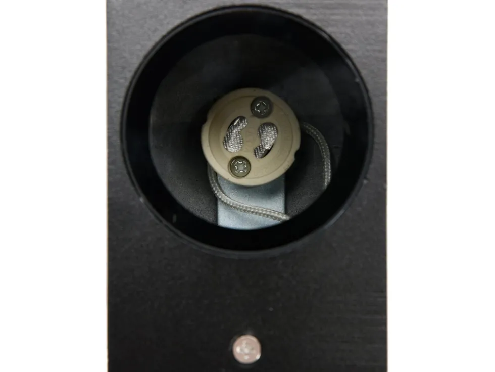 LAMPA ŚCIENNA ZEWNĘTRZNA CZARNA ALUMINIOWA 1XGU10 KWADRATOWA