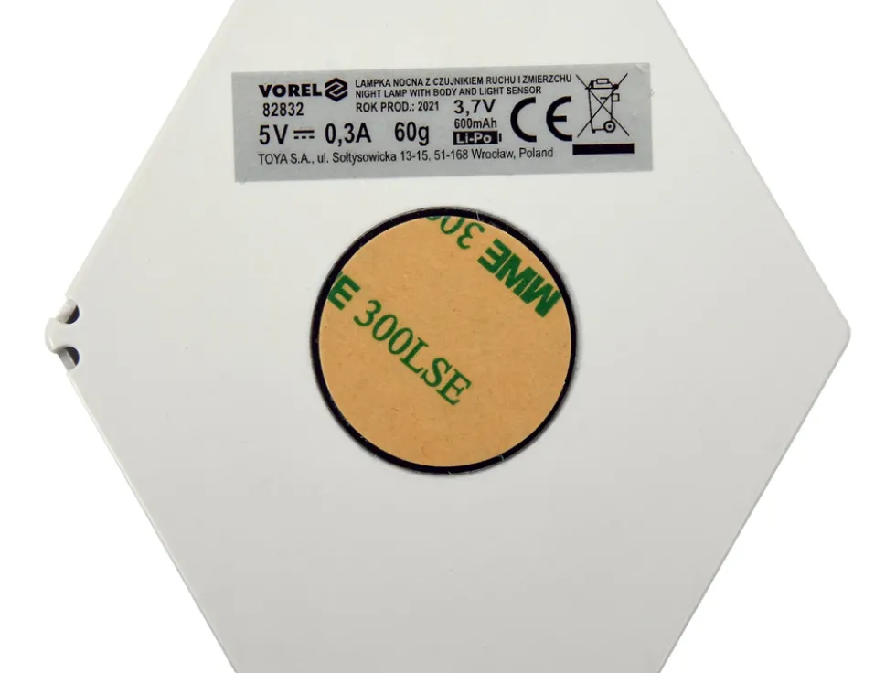 LAMPKA NOCNA SMD LED 50LM CZUJNIK RUCHU I ZMIERZCHU, AKU