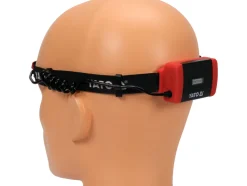 LATARKA CZOŁOWA 500LM, AKUMULATOROWA, LI-ION 3,7V 1000MAH, IP44, ŚWIATŁO BIAŁE, NIEBIESKIE I CZERWONE
