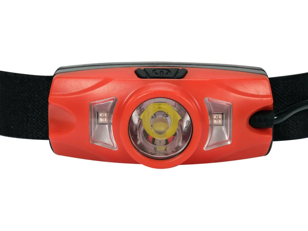 LATARKA CZOŁOWA 500LM, AKUMULATOROWA, LI-ION 3,7V 1000MAH, IP44, ŚWIATŁO BIAŁE, NIEBIESKIE I CZERWONE