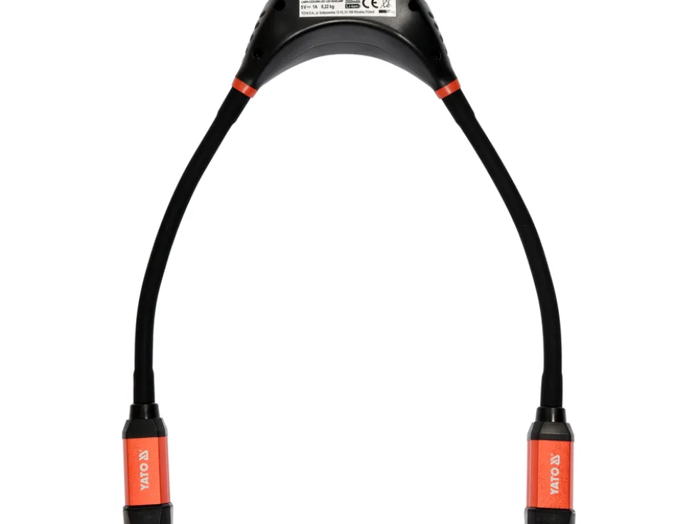 LATARKA NA SZYJĘ 300LM, PŁYNNA REGULACJA ŚWIATŁA, LI-ION 3,7V 2000MAH, ELASTYCZNE RAMIONA