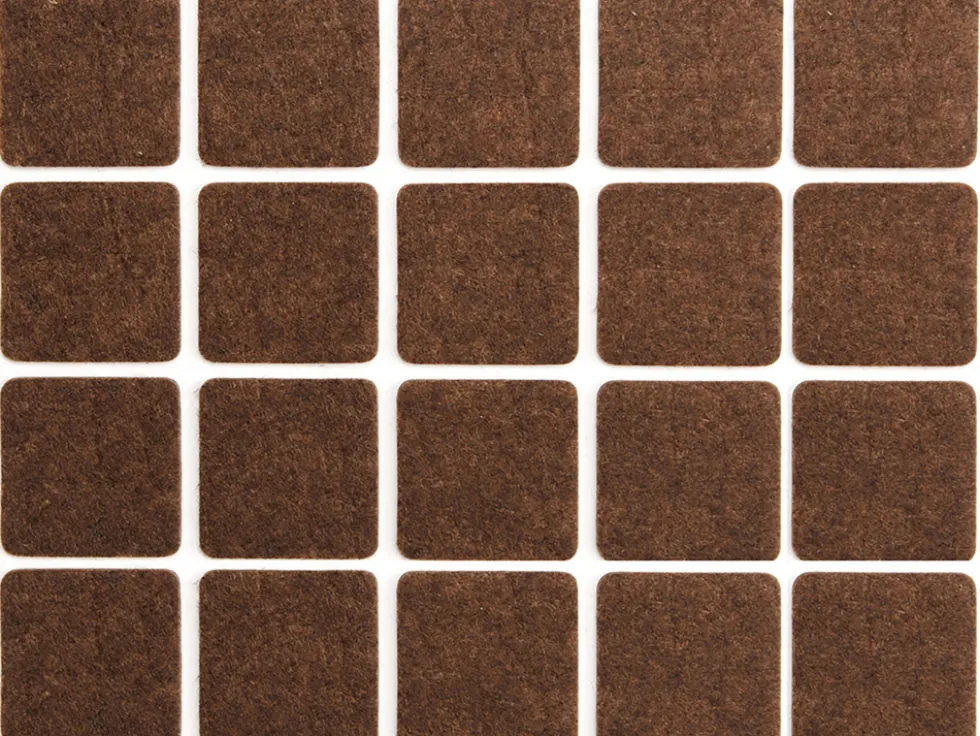 PODKŁADKI FILCOWE 20X20 MM BRĄZOWE