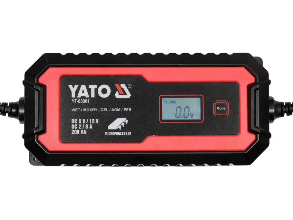 PROSTOWNIK ELEKTRONICZNY Z WYŚWIETLACZEM LCD. ZAKRES 6V/2A, 12V/8A