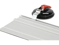 PRZECINARKA Z PROWADNICĄ 125MM 1400W DO GRESU, Z FUNKCJĄ FAZOWANIA PŁYTEK ORAZ PRZYŁĄCZEM DO ODKURZACZA