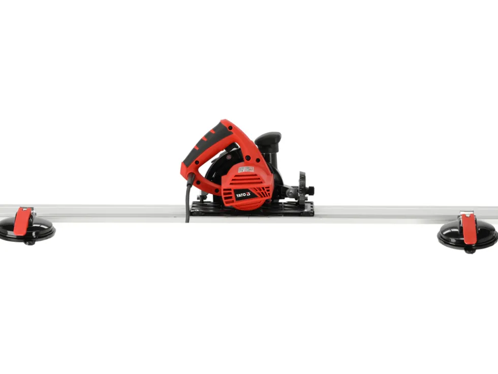 PRZECINARKA Z PROWADNICĄ 125MM 1400W DO GRESU, Z FUNKCJĄ FAZOWANIA PŁYTEK ORAZ PRZYŁĄCZEM DO ODKURZACZA