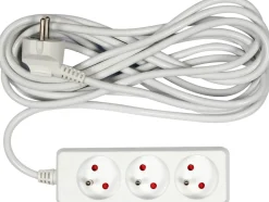 PRZEDŁUŻACZ ELEKTRYCZNY, BIAŁY, 3 GNIAZDA Z UZIEMIENIEM, 5M