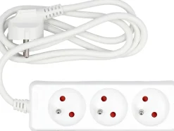 PRZEDŁUŻACZ ELEKTRYCZNY, BIAŁY, 3 GNIAZDA Z UZIEMIENIEM, 1,5M