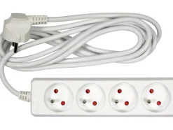 PRZEDŁUŻACZ ELEKTRYCZNY, BIAŁY, 4 GNIAZDA Z UZIEMIENIEM, 3M