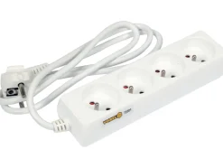 PRZEDŁUŻACZ ELEKTRYCZNY, BIAŁY, 4 GNIAZDA Z UZIEMIENIEM, 1,5 M