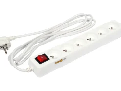 PRZEDŁUŻACZ ELEKTRYCZNY, BIAŁY, 6 GNIAZD Z UZIEMIENIEM, 3M Z WYŁĄCZNIKIEM