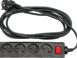 PRZEDŁUŻACZ ELEKTRYCZNY 4 GNIAZDA 3M Z WYŁ.