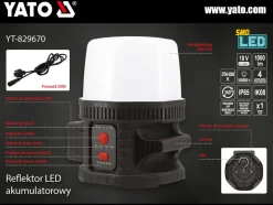 REFLEKTOR LED 18V, 10000 LM, 360° - BEZ AKUMULATORA