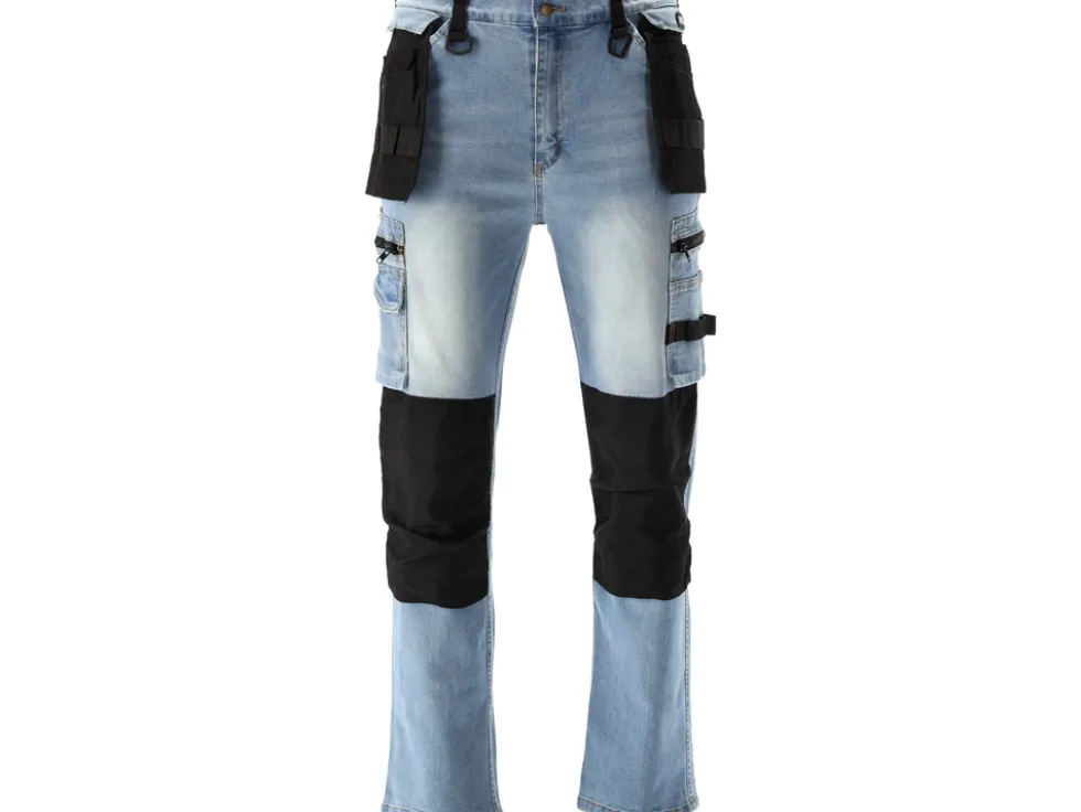 SPODNIE ROBOCZE MONTERSKIE STRETCH JEANS LIGHT BLUE ROZM. XL