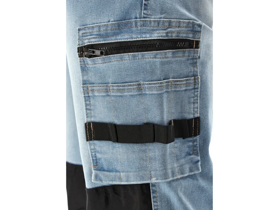 SPODNIE ROBOCZE MONTERSKIE STRETCH JEANS LIGHT BLUE ROZM. 2XL