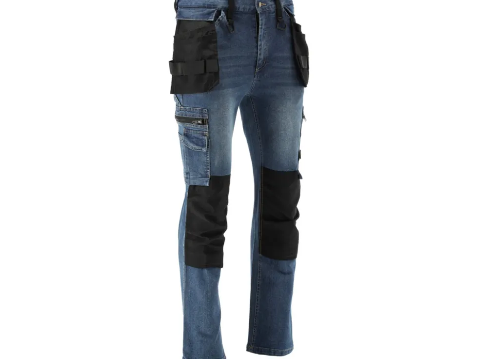 SPODNIE ROBOCZE MONTERSKIE STRETCH JEANS DARK BLUE ROZM. L/XL
