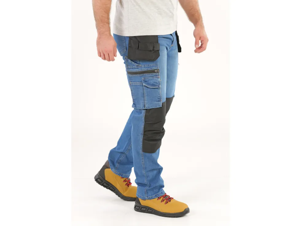 SPODNIE ROBOCZE MONTERSKIE STRETCH JEANS DARK BLUE ROZM. L/XL