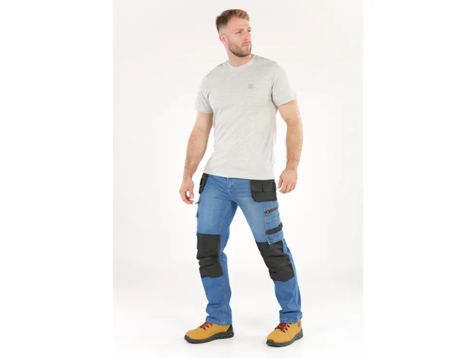 SPODNIE ROBOCZE MONTERSKIE STRETCH JEANS DARK BLUE ROZM. L/XL