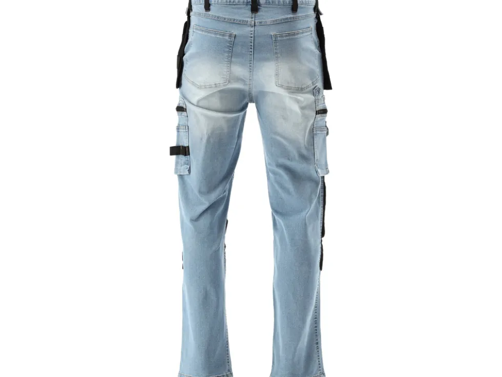 SPODNIE ROBOCZE MONTERSKIE STRETCH JEANS LIGHT BLUE ROZM. M