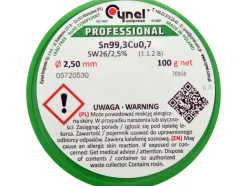 SPOIWO, DRUT LUTOWNICZY BEZOŁOWIOWY Z TOPNIKIEM NA SZPULI 2,5MM, 100G, SN99,3CU0,7