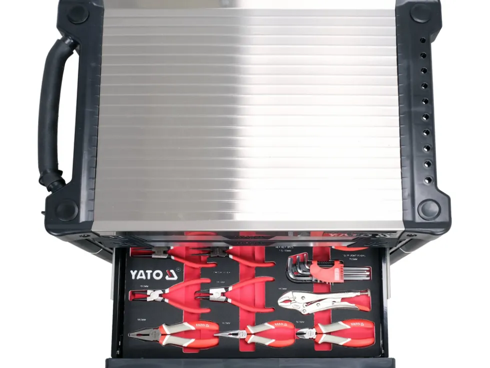 SZAFKA SERWISOWA ZE 157 NARZĘDZIAMI, 7 SZUFLAD Z BLOKADĄ OTWARCIA