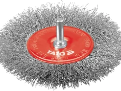 SZCZOTKA TARCZOWA FI 100MM Z TRZPIENIEM, DRUT NIERDZEWNY